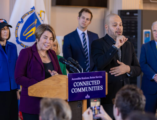 State, local leaders meet to celebrate start of Newtonville station renovation