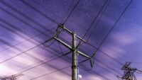 Electric pole with power lines. Free public domain CC0 image