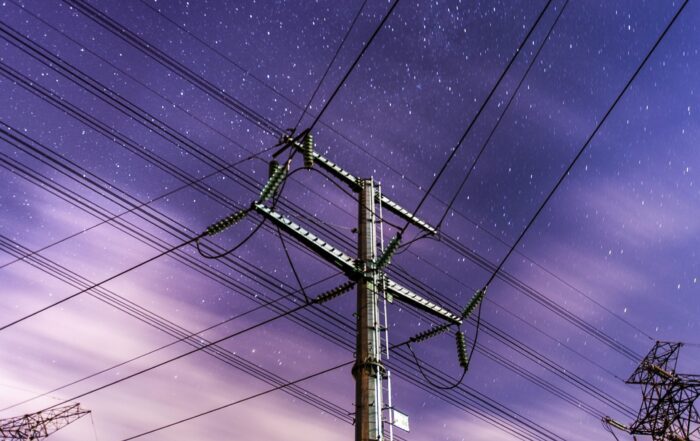 Electric pole with power lines. Free public domain CC0 image