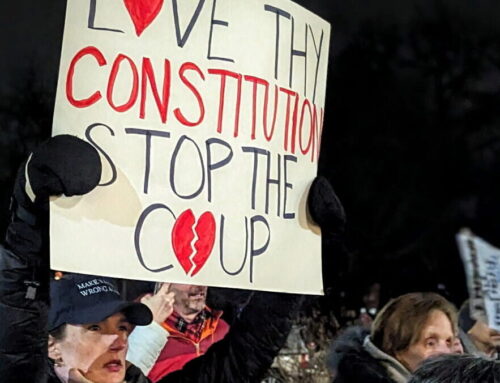 VIDEO: LWV holds vigil during Trump speech in opposition to his policies