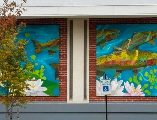 Spark Newton gifts mural to brighten outside of Gath Pool bathhouse