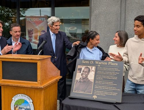 City dedicates Setti Warren Plaza in Newtonville